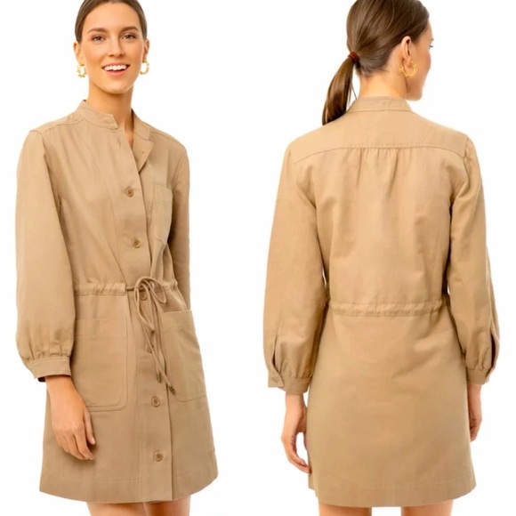 Apiece Apart Nueva Aragon Mini Cotton Linen Safari Dress In Camel Size 0 - Picture 1 of 9